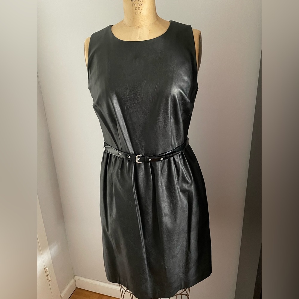NWT-Michael Kors Black Synthetic Leather Dress